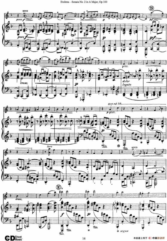 Violin Sonata No.2 in A Major Op.100（小提琴+钢琴伴奏）