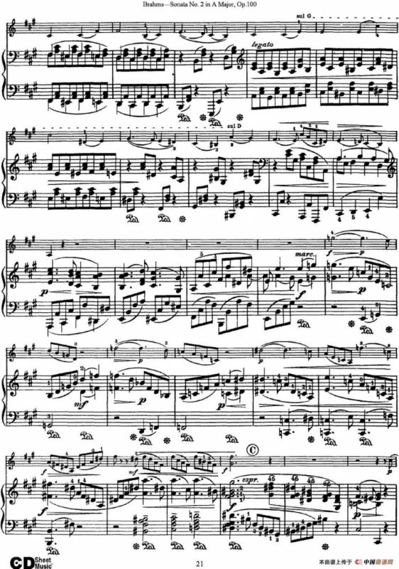 Violin Sonata No.2 in A Major Op.100（小提琴+钢琴伴奏）