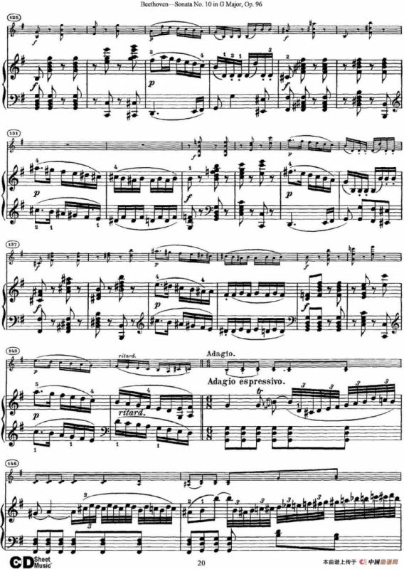 Violin Sonata No.10 in G Major Op.96（小提琴+钢琴伴奏）