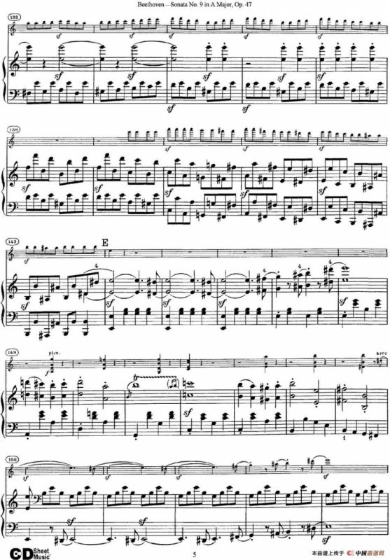 Violin Sonata No.9 in A Major Op.47（小提琴+钢琴伴奏）