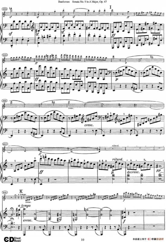 Violin Sonata No.9 in A Major Op.47（小提琴+钢琴伴奏）