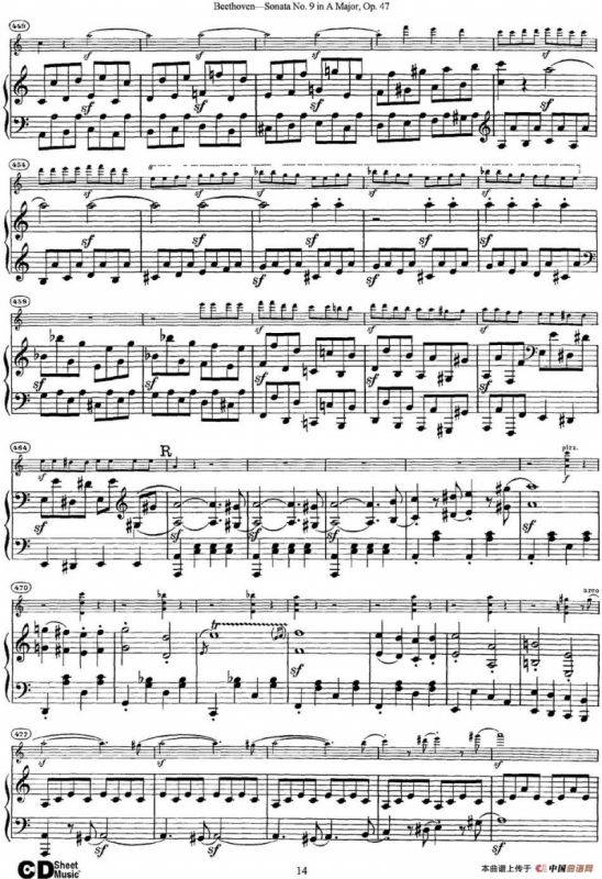Violin Sonata No.9 in A Major Op.47（小提琴+钢琴伴奏）