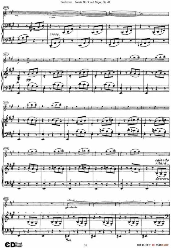 Violin Sonata No.9 in A Major Op.47（小提琴+钢琴伴奏）