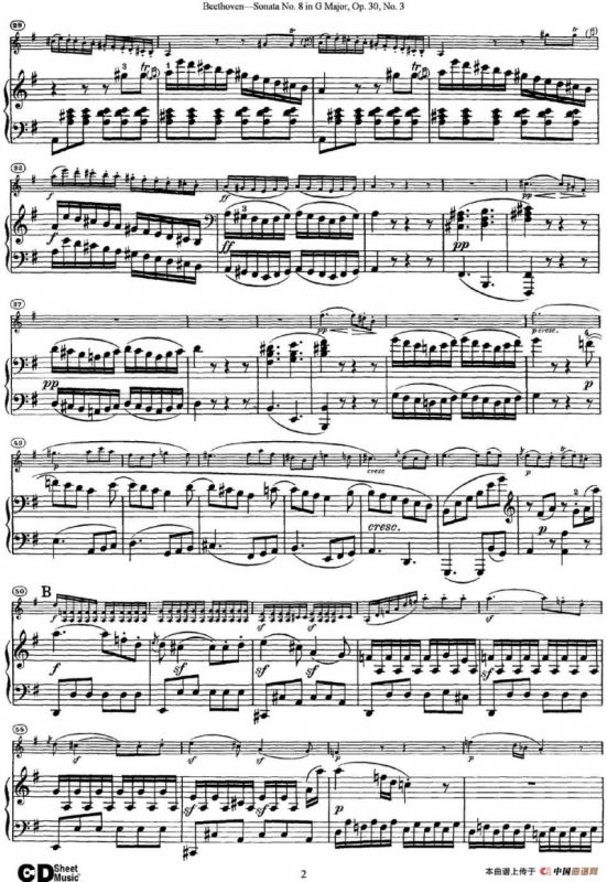 Violin Sonata No.8 in G Major Op.30 No.3（小提琴+钢琴伴奏）