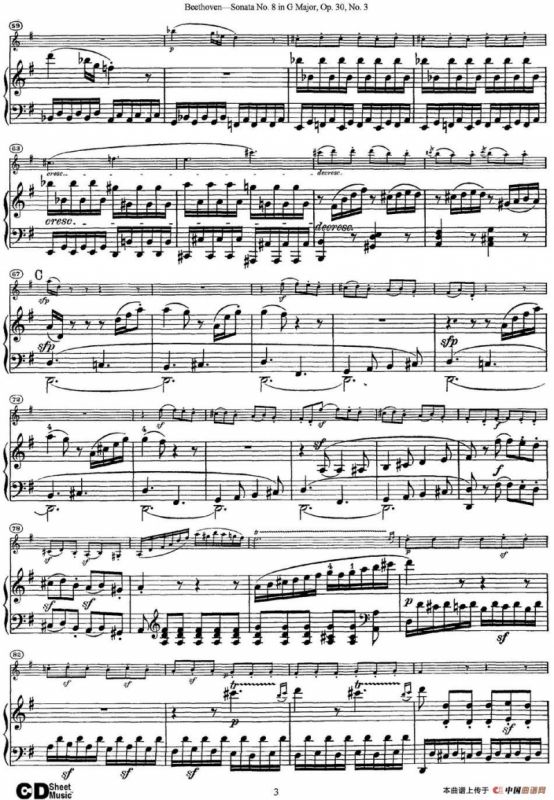 Violin Sonata No.8 in G Major Op.30 No.3（小提琴+钢琴伴奏）