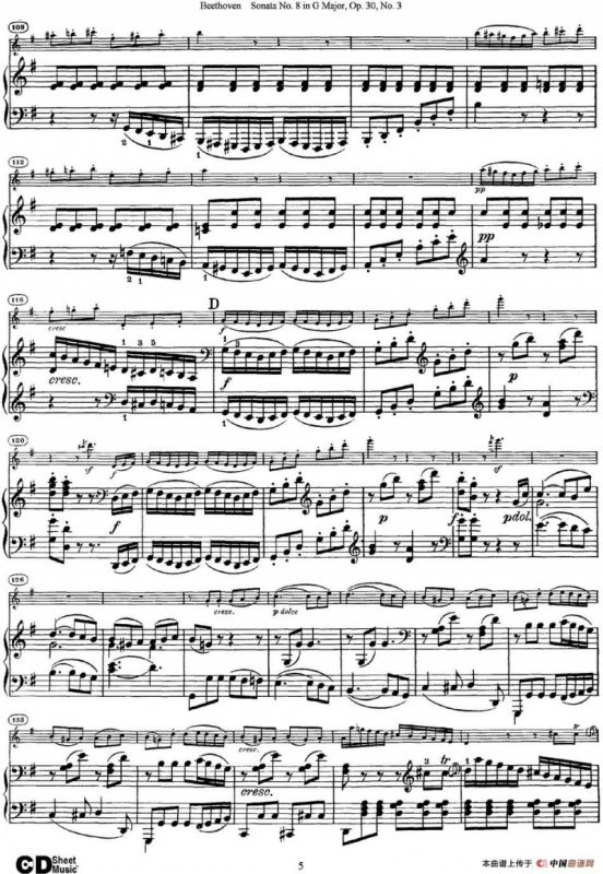 Violin Sonata No.8 in G Major Op.30 No.3（小提琴+钢琴伴奏）