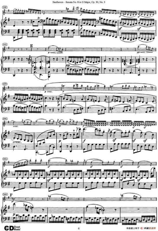 Violin Sonata No.8 in G Major Op.30 No.3（小提琴+钢琴伴奏）