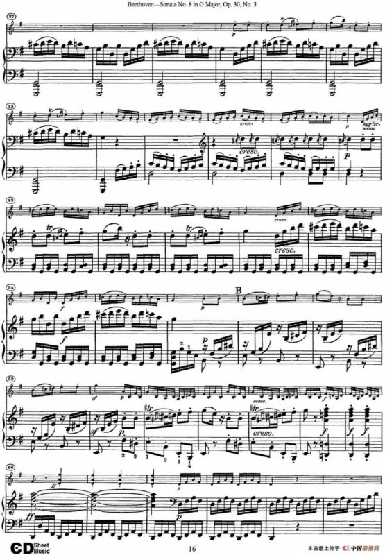 Violin Sonata No.8 in G Major Op.30 No.3（小提琴+钢琴伴奏）