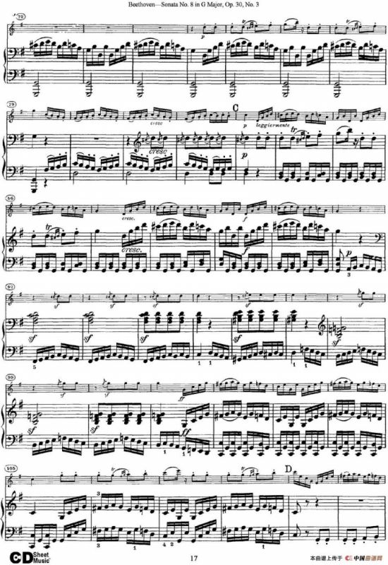 Violin Sonata No.8 in G Major Op.30 No.3（小提琴+钢琴伴奏）