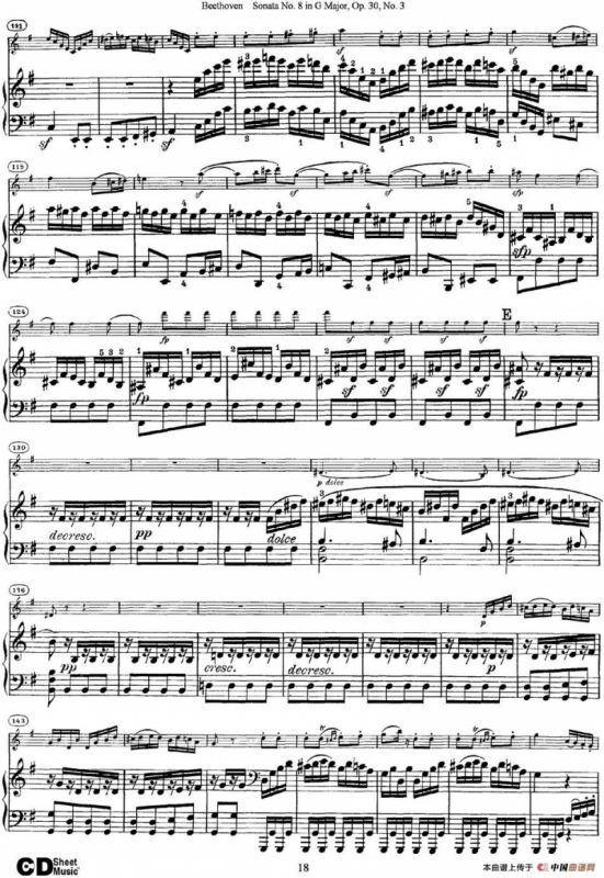 Violin Sonata No.8 in G Major Op.30 No.3（小提琴+钢琴伴奏）