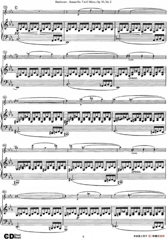 Violin Sonata No.7 in C Minor Op.30 No.2（小提琴+钢琴伴奏）