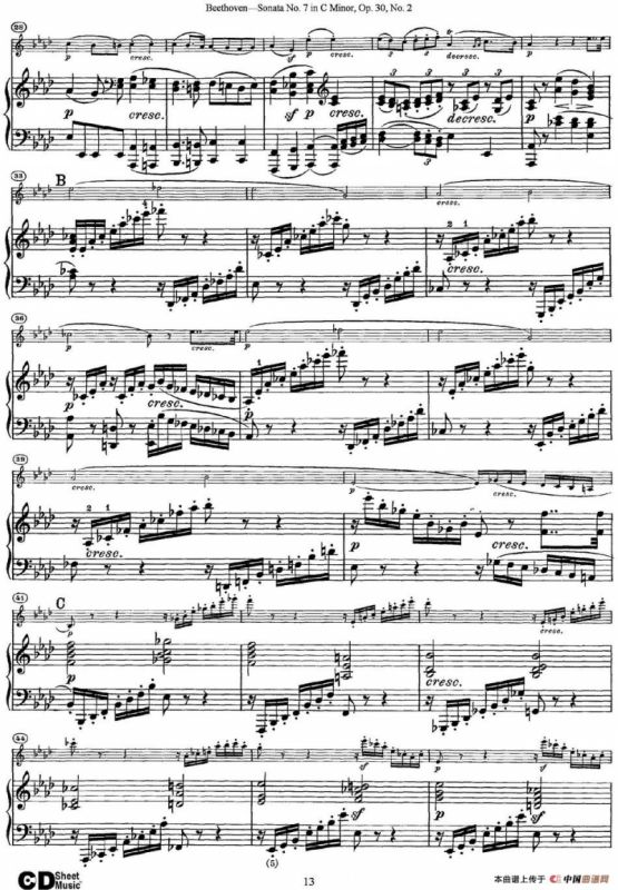 Violin Sonata No.7 in C Minor Op.30 No.2（小提琴+钢琴伴奏）