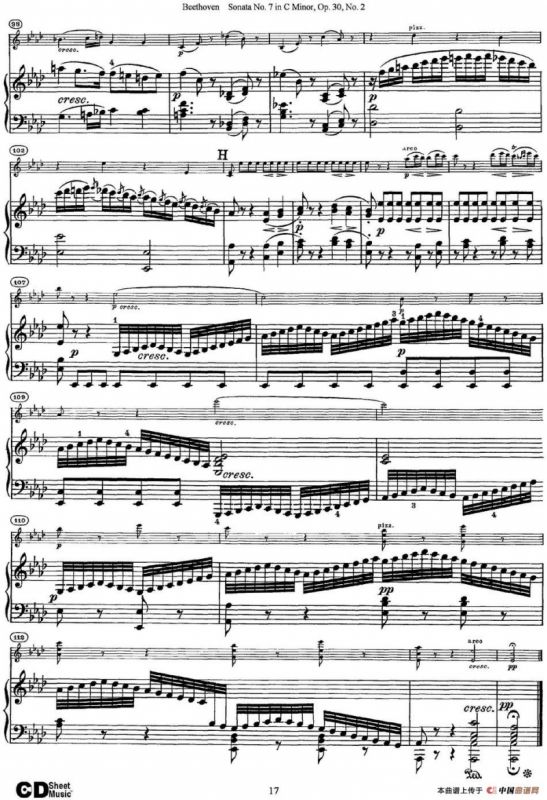 Violin Sonata No.7 in C Minor Op.30 No.2（小提琴+钢琴伴奏）