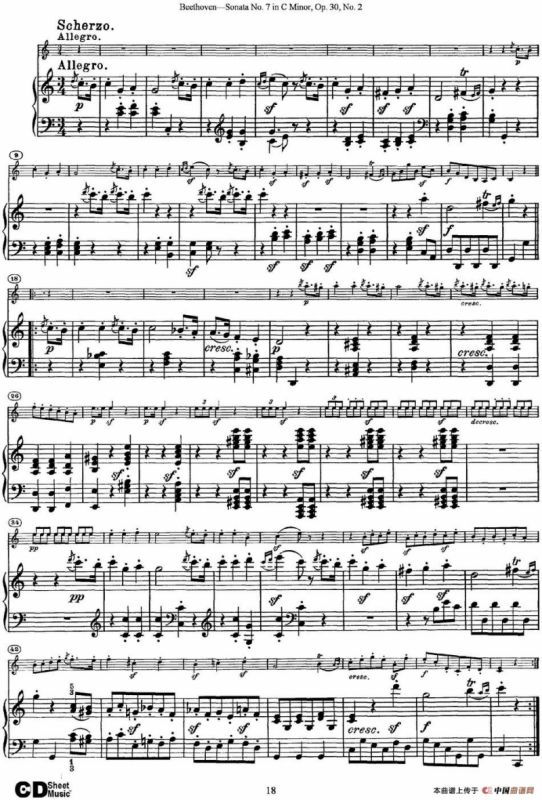 Violin Sonata No.7 in C Minor Op.30 No.2（小提琴+钢琴伴奏）