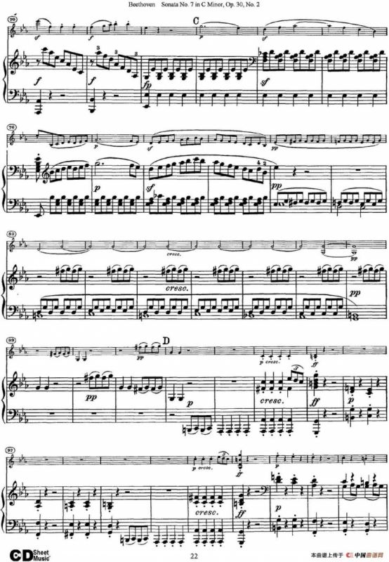 Violin Sonata No.7 in C Minor Op.30 No.2（小提琴+钢琴伴奏）