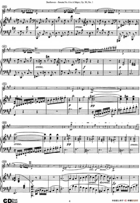 Violin Sonata No.6 in A Major Op.30 No.1（小提琴+钢琴伴奏）