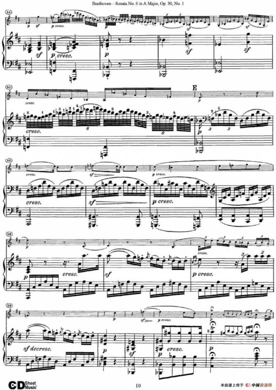 Violin Sonata No.6 in A Major Op.30 No.1（小提琴+钢琴伴奏）