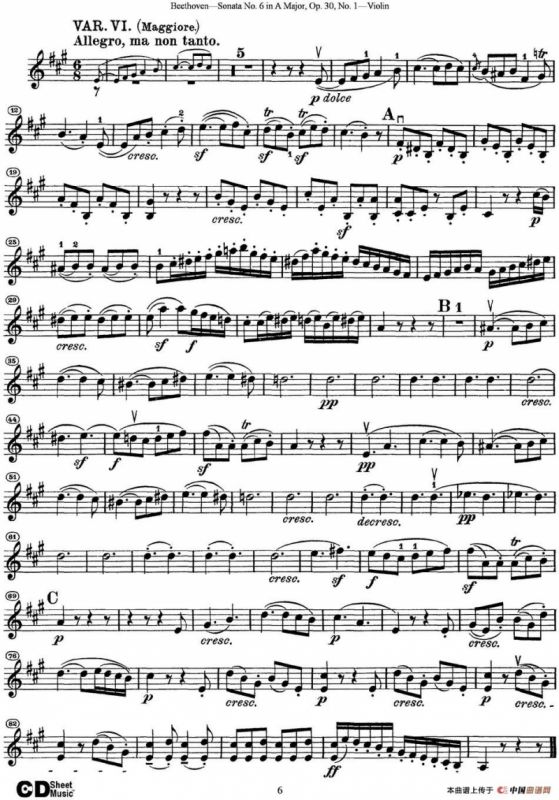 Violin Sonata No.6 in A Major Op.30 No.1
