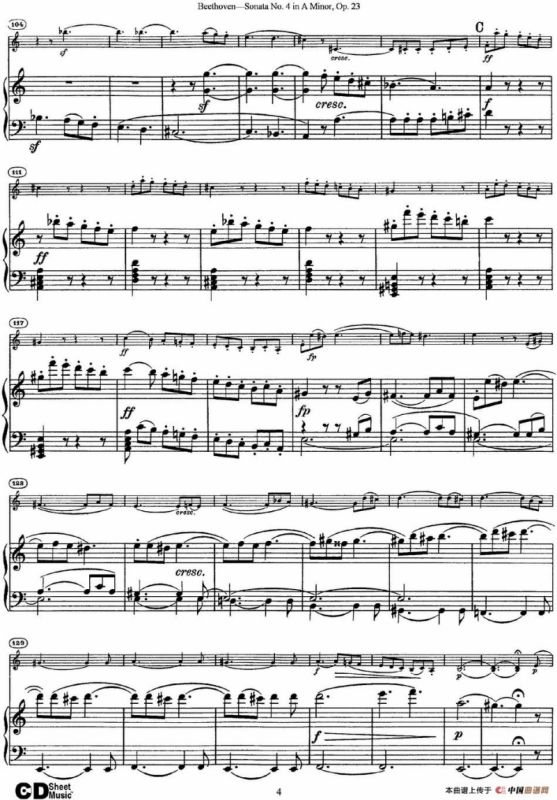 Violin Sonata No.4 in A Minor Op.23（小提琴+钢琴伴奏）