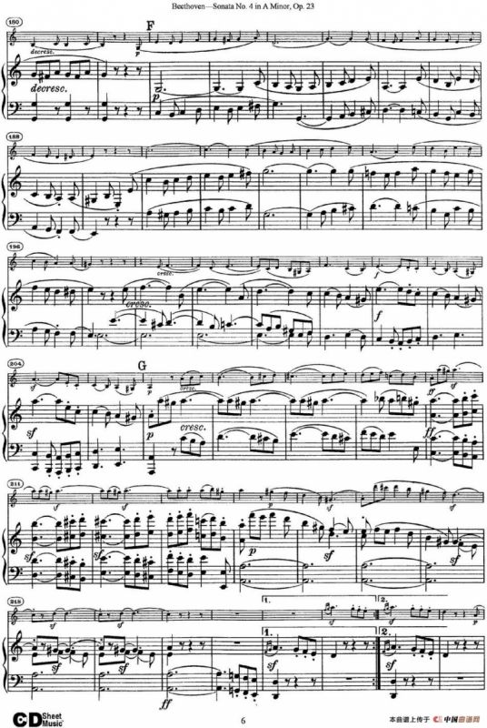 Violin Sonata No.4 in A Minor Op.23（小提琴+钢琴伴奏）