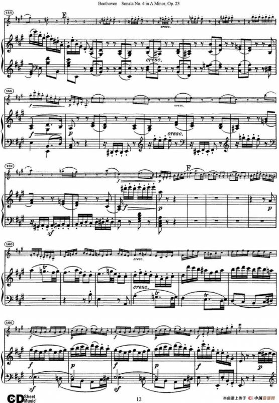 Violin Sonata No.4 in A Minor Op.23（小提琴+钢琴伴奏）