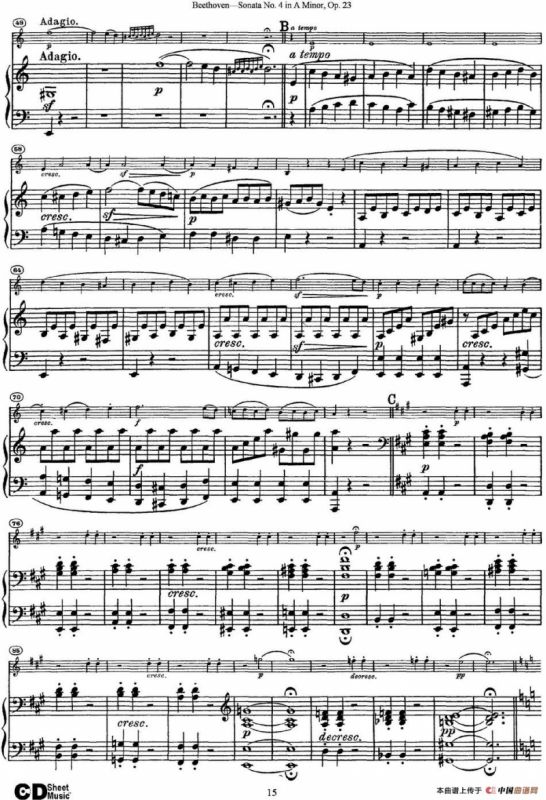 Violin Sonata No.4 in A Minor Op.23（小提琴+钢琴伴奏）