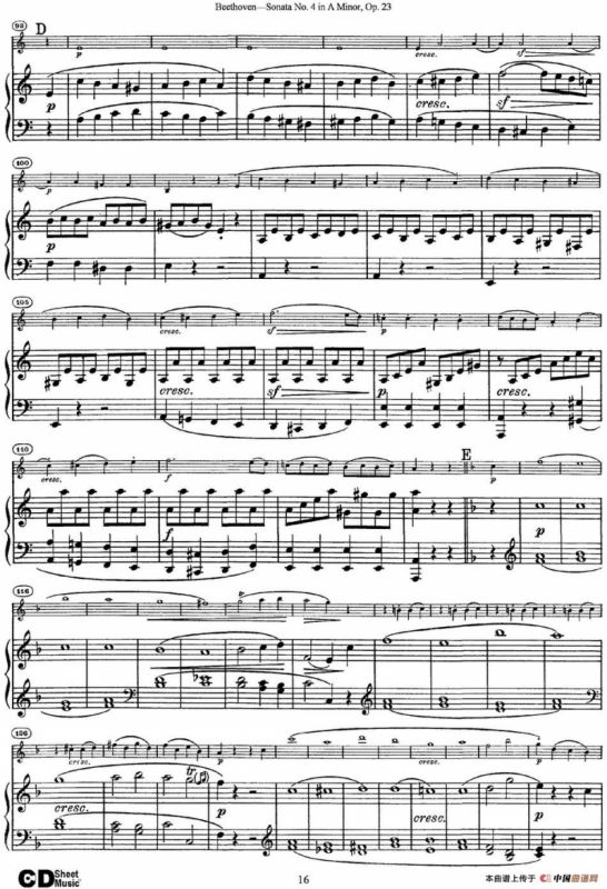 Violin Sonata No.4 in A Minor Op.23（小提琴+钢琴伴奏）