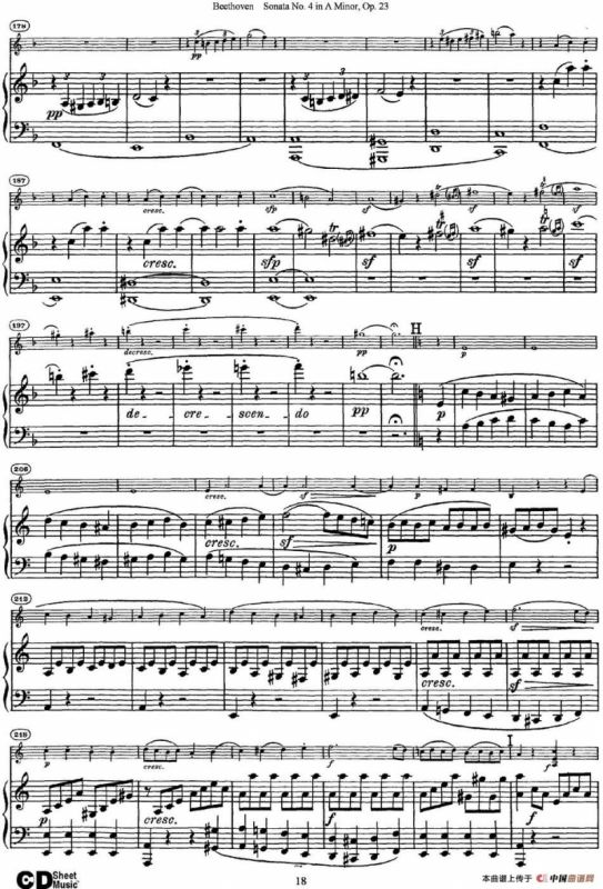 Violin Sonata No.4 in A Minor Op.23（小提琴+钢琴伴奏）