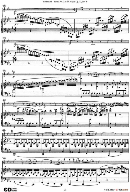 Violin Sonata No.3 in Eb Major Op.12 No.3（小提琴+钢琴伴奏）