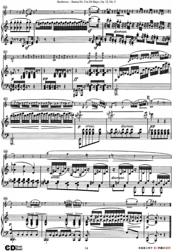 Violin Sonata No.3 in Eb Major Op.12 No.3（小提琴+钢琴伴奏）