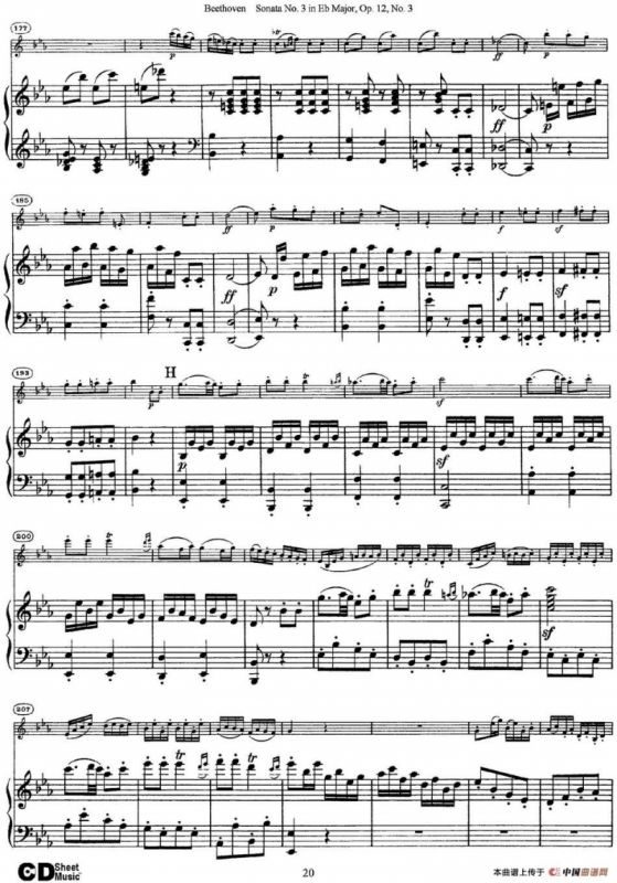 Violin Sonata No.3 in Eb Major Op.12 No.3（小提琴+钢琴伴奏）