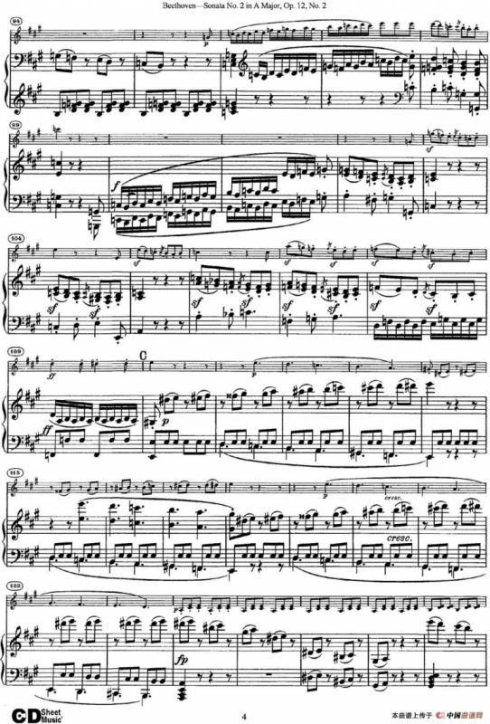 Violin Sonata No.2 in A Major Op.12 No.2（小提琴+钢琴伴奏）