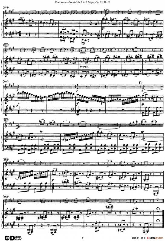 Violin Sonata No.2 in A Major Op.12 No.2（小提琴+钢琴伴奏）