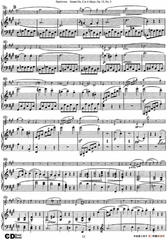 Violin Sonata No.2 in A Major Op.12 No.2（小提琴+钢琴伴奏）