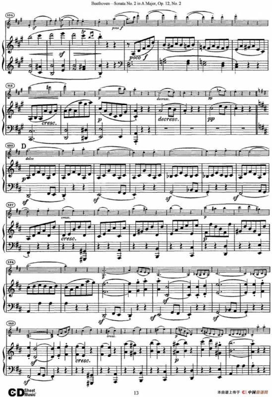 Violin Sonata No.2 in A Major Op.12 No.2（小提琴+钢琴伴奏）