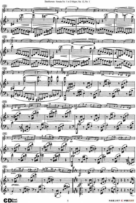 Violin Sonata No.1 in D Major Op.12 No.1（小提琴+钢琴伴奏）