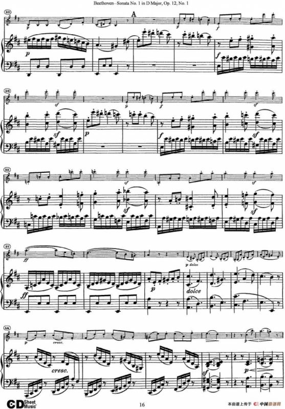 Violin Sonata No.1 in D Major Op.12 No.1（小提琴+钢琴伴奏）