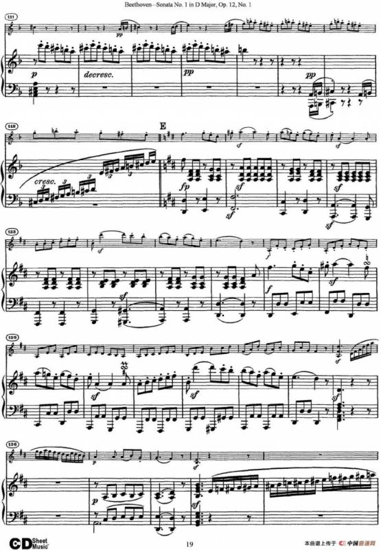 Violin Sonata No.1 in D Major Op.12 No.1（小提琴+钢琴伴奏）