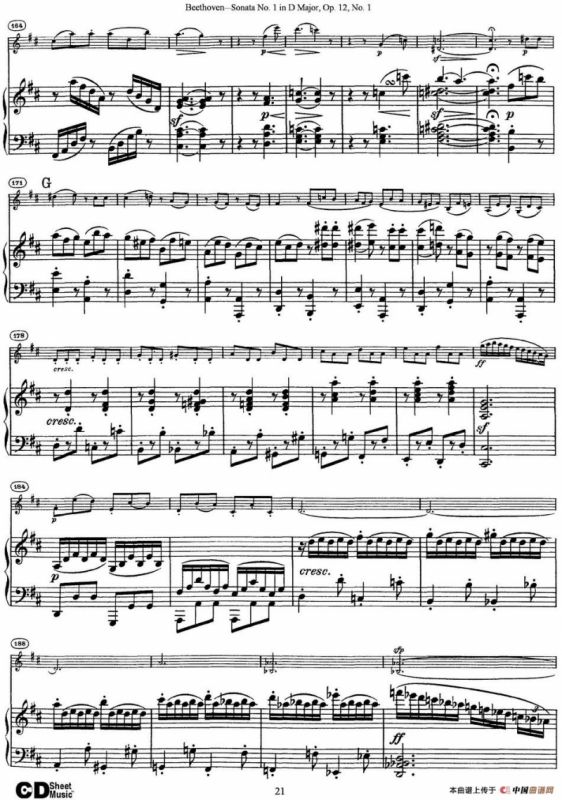 Violin Sonata No.1 in D Major Op.12 No.1（小提琴+钢琴伴奏）