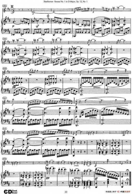 Violin Sonata No.1 in D Major Op.12 No.1（小提琴+钢琴伴奏）