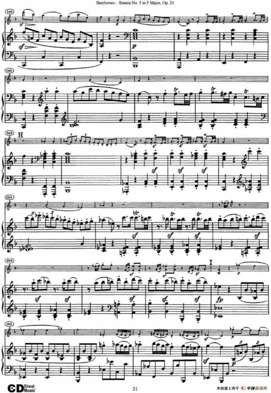 Violin Sonata No.5 in F Major Op.24（小提琴+钢琴伴奏）