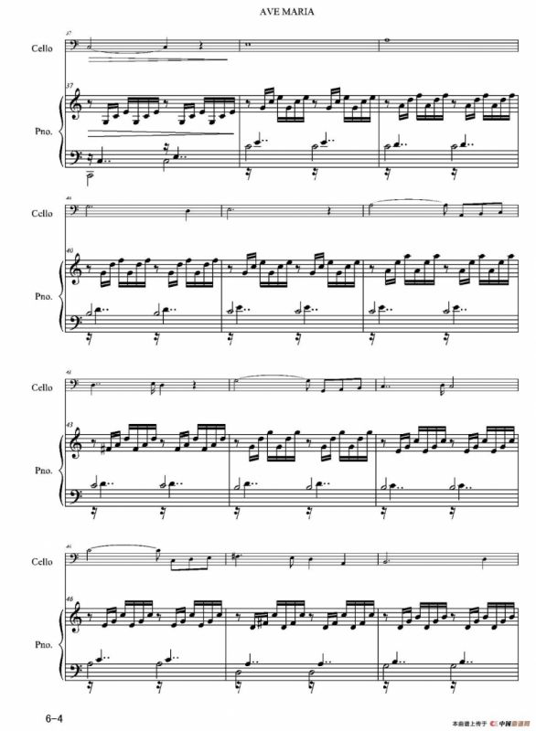 Ave Moria（圣母颂）（大提琴独奏+钢琴伴奏）