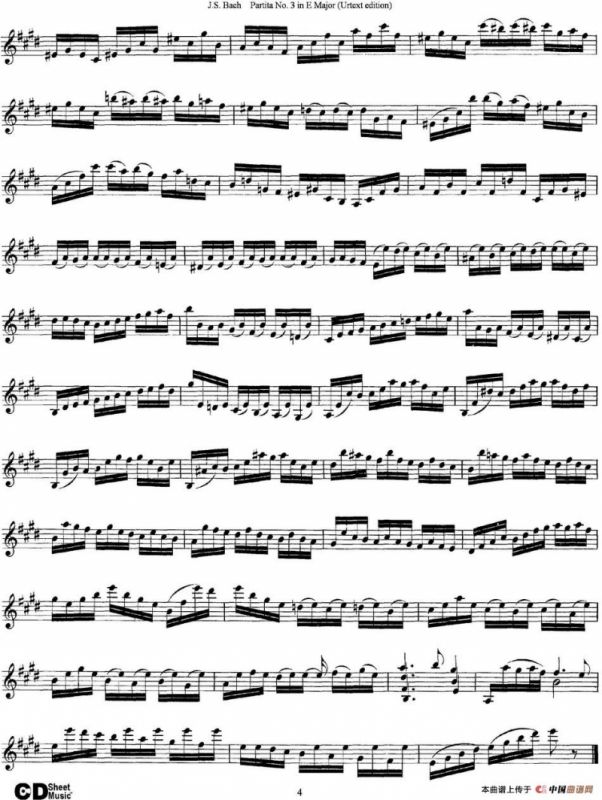 6 Violin Sonatas and Partitas 6.Partita No.3 in E Major（Urtext edition）