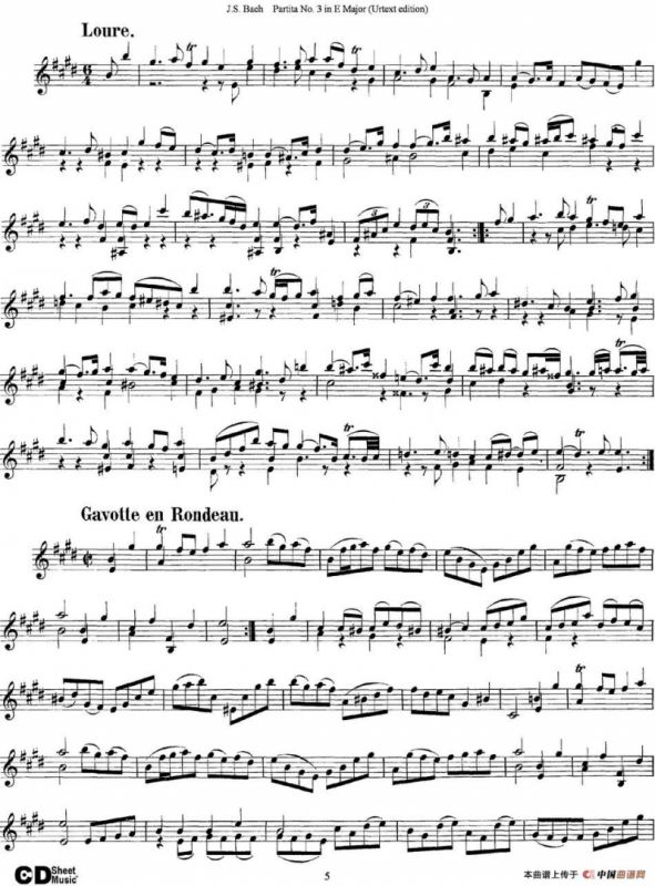 6 Violin Sonatas and Partitas 6.Partita No.3 in E Major（Urtext edition）