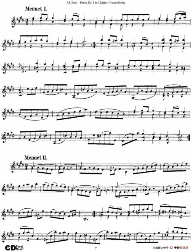 6 Violin Sonatas and Partitas 6.Partita No.3 in E Major（Urtext edition）