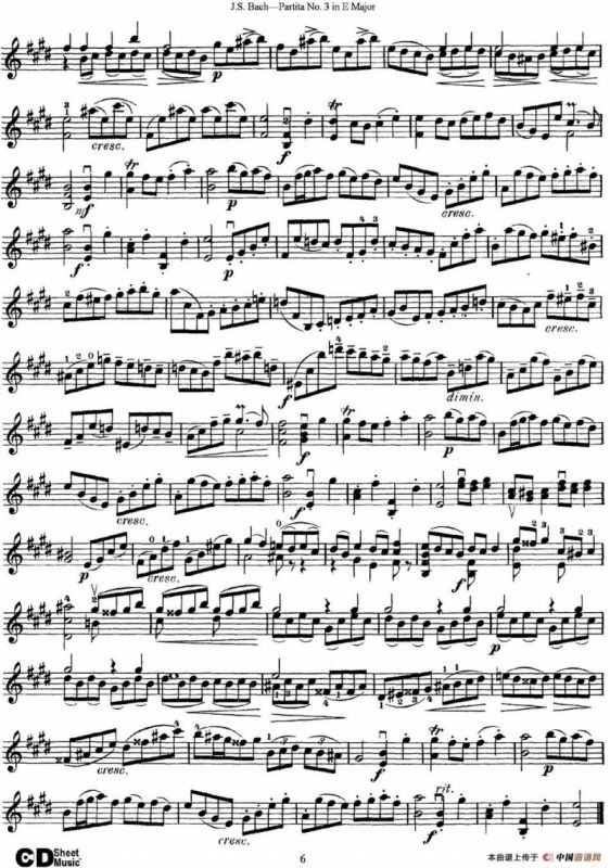 6 Violin Sonatas and Partitas 6.Partita No.3 in E Major