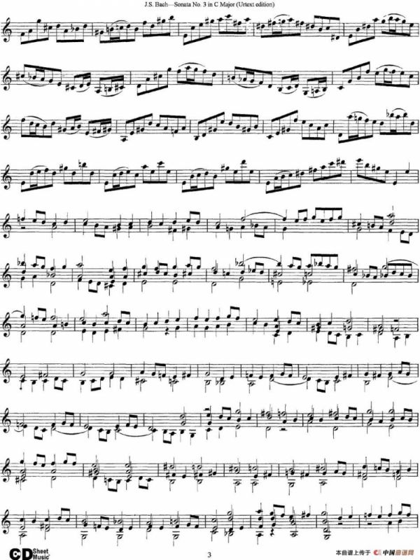 6 Violin Sonatas and Partitas 5.Sonata No.3 in C Major（Urtext edition）