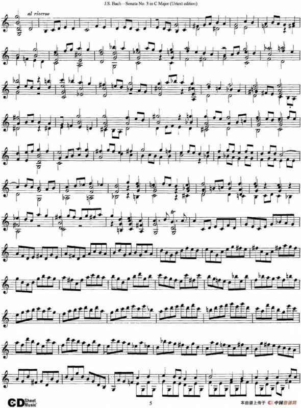6 Violin Sonatas and Partitas 5.Sonata No.3 in C Major（Urtext edition）