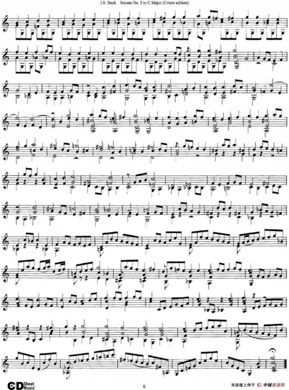 6 Violin Sonatas and Partitas 5.Sonata No.3 in C Major（Urtext edition）