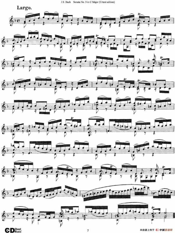 6 Violin Sonatas and Partitas 5.Sonata No.3 in C Major（Urtext edition）